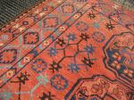 Beshir carpet circa 1870 9' x 7' excellent cherry red colour with light blue. New sides. 