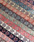  Saj Bulagh w/ Diagonal Garden, 19th C, full pile, amazing color palette, minor gauges at sides