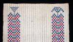  Very graphic ''hamam'' towel. Eastern Anatolia, early 20th c. 45 x 83 cm. (lined and mounted on wood panel.
