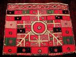  Unusual Embroidery, Wool and metal thread on cotton, Central Asia?