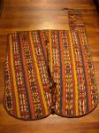  Uzbek horse blanket, warp faced strips on felt backing, good condition and colours, 164x154