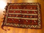  Khamseh Arabic Laberdeh large pile-faced bag, 123x94cms, Mint condition with long soft wool. Plain kil:m back .
