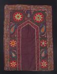 19th century Joinamaz-Shakrisabz region, Uzbekistan. Aubergine silk. 95x125cm