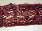  Central Asian Torba with Back,Profuse Ruby Red and Lemon Yellow Silk,Ca.1800,4'3''x1'1''.