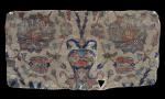  Early silk carpet fragment. Probably Tabriz. Approx. 12'' by 24''.