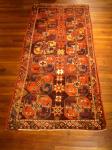  Kyrgis or Karakalpak ? Rug Early 20th Century. 370x170cms. Interesting design with double-headed goats and central star totem.
