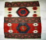 Excellent Shahsavan mafrash end panel,

 good condition (minor repair and wear), rare and with good graphics,dyes and age. Ca. 53 x 50cm. Please refer to AZADI/ANDREW'S b00k, Mafrash, p. 82 for a virtually identical (long side) example, dated to the 1st half of the 19th century. The two might be from the very same mafrash, or at least been made in the same family.

p.s. Some of my non-Baluch stuff has to make way ...