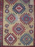  Wonderful caucasian (prayer?) rug fragment, lovely colours, mounted, 101 x 64 cm, 3.4 x 2.1 ft