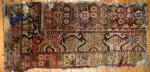  18th c. khotan fragment, very nice wool and bold archaic border , bleu less palette!