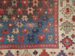 Shiny, wefty, old, 54'' x 34'' NW Persian (?) Very good color, not so good condition.
Fine cotton wefts, three ply
ivory warps. 