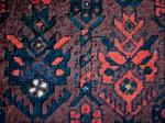 Baluch Carpet, Detail. 19th Century, excellent condition. Some silk highlights throughout. 6.7'' x 3.4''.