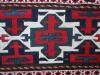  DETAIL superb shasavan sumac mafrash panel 19C all natural dyes whites are cotton mounted on heavy wood stretcher