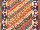 Shahsavan pile rug w/cool border.