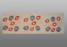 Mounted 18th century silk Turkish embroidery 
1'1'' x 3'1''