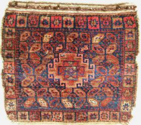 RARE BALUCH BAGFACE w/Lone Memling Gul.