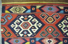  # 534 Two Shahsavan mafrash panels sewn together, 104/125 cm, Northwest Persia, last quarter 19th century, good condition and first class natural colours, cf. Azadi / Andrews, Mafrash, p. 236/7!
