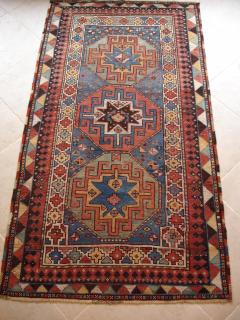  Caucasian Kazak Rug,  3\'6 x 6\'5 ft.  late 19th century, Great Colors and Design.