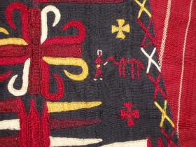  Chirpi, 19th.cent, wonderful details, see additional pics of embroidered amulett, other aprotopaic details, classic lining part central asian blockprint part russian cotton