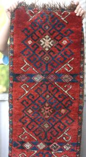 Kirghiz cradle panel. Very saturated dyes, incredibly soft glossy wool. Now for sale on Ebay, follow link!