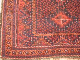  Belouch , nice soft wool, mostly full pile, some oxidation to greens.3.6 x 5.10