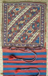 Complete khorjin, Khizy area, Baku (Eastern Caucasus),156 x 55 cms; for analogy, see Wertime, Sumak Bags, pl.102; one small repair.