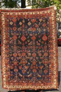 Nomadic Hamadan with wild Herati pattern, whimsical, saturated all natural dyes  - follow link for full description