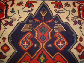  Bijar kelim fragment, complete save for top border, 117 x 161 cm.