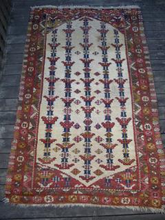   ??????????
Former owner called it tunesian. Good colours and wool, sym knot, 2 wefts in beige, brown, reddish tones, 198 x 121, 4 x 6.6 ft., happy to get some info, see additional pics