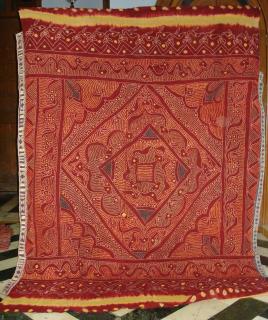 Tie & dye Odhni From Sekhawati Distric Rajasthan.India.Tie & Dye on Single Bandh.
