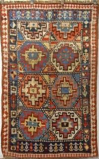  Moghan or NW Persian, early 20th century. Interesting gabbeh-like structure; bold and vigorous design. Some reweaving.