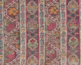 Detail of a small fragment of extremely fine Kashmir kani shawl of stripe design.