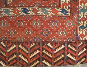  Old Yomud Ensi. Needs a bath and has obvious conditional issues. Very nice color and weave.