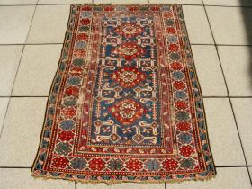 ANTIQUE CAUCASIAN PERPEDIL , 100% WOOL on WOOL , ALL VEGETABLE COLOURS , 
3� 4\'\' x 5\' 2\'\' , 100cm x 158cm , FREE SHIPPING 