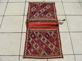 ANTIQUE COMPLETE JAFF � KURD BAGS, 2� 4\'\' x 5\' 1\'\' , 71cm x 155cm , WOOL on WOOL , ALL VEGETABLE COLOURS , FREE SHIPPING