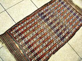ANTIQUE STRIPE BALUCH, Wool on Wool, ALL VEGETABLE COLOURS (except fuchsine), 2� 8\'\' x 5\' 4\'\' , 81cm x 163cm , FREE SHIPPING 