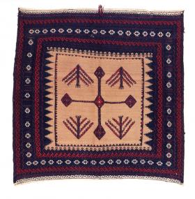 Baluch Camel Hair Sofra
Northeast Persia, Late 19th Century
Size: 4-0 x 4-0 ft. 