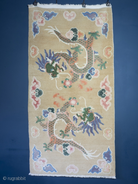 Tibetan Khaden Rug


Dating to circa 1970 and in superb, original condition.  Featuring a simple, elegant design which has been well drawn in wonderful pastel tones.



Tibetan carpets were only made in a few formats  ...