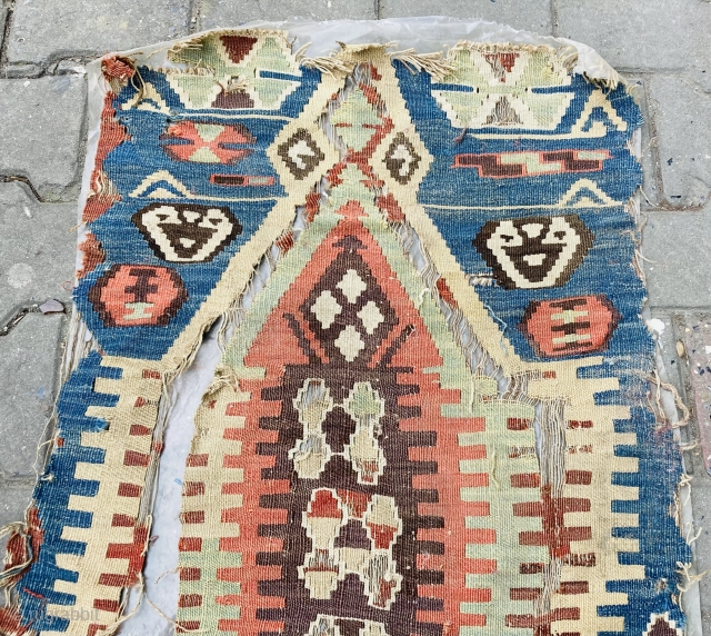 Antique Anatolian Konya Obruk kilim Fragment 
Size:132x70 cm ..Contact at. anatolianpicker@gmail.com                      