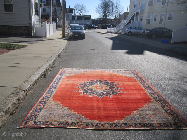 solid antique persian bidjar rug great medallion design 8' 8" x 10' 8" wear at one end some black spots minor moth no dry rot clean rug no pets 685 plus shipping.
SOLDDDDDDDDDDDDDDDDDDDDDDDDD 