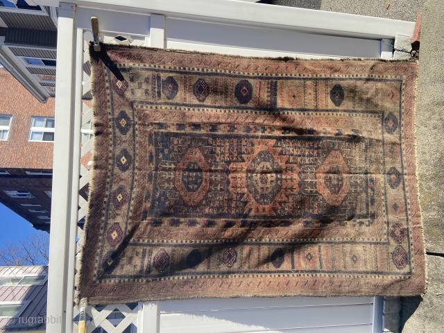 Antique 1880 Baluch rare 4 x 6 worn condition great design no dry rot clean ready to go
535 including shipping to USA SOLDDDDDDDDDDDDDDDDDDDDDDDDDD          