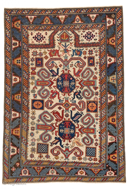 Lot 185, PEREPEDIL PRAYER RUG 137 x 96 cm (4ft. 6in. x 3ft. 2in.) Caucasus, first half 19th century, Starting bid: € 5.500, Auction on April 22nd, https://new.liveauctioneers.com/item/52104341_perepedil-prayer-rug-137-x-96-cm-4ft-6in-x-3ft
     