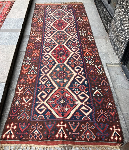 Kagizman Kilim  Size 137x364 cm i can't reach the messages from the site. Send it directly, please 21ben342125@gmail.com              