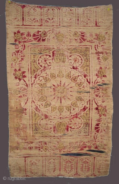 17th/early 18th c. Ottoman Turkish velvet yastik (with many condition issues)                      