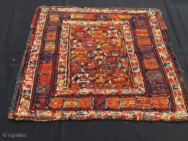 Shahsavan/Khamesh sumack khorjin bag face. Cm 50x60 ca. Second half 19th century. A bit worn out, but still great. The back photo gives you the view of how it was at the  ...