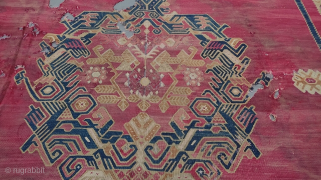 Antique Large Oushak Kilim
The fabric was hand sewn.
Size 430x330 cm
Please Contac 
salaberina@gmail.com                     