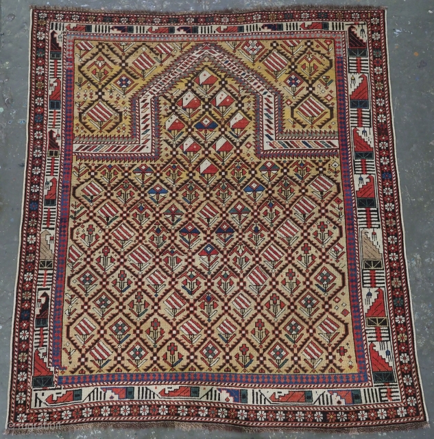 Outstanding Yellow ground Marasali prayer rug, mid 19th century or earlier.
www.knightsantiques.co.uk
                      