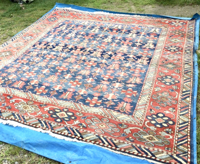 An attractive, modern, Heriz carpet. Good condition, with full pile. Size: 300cm x 270cm.  Minor damage to side-selvage in one small, localised area, to be repaired. New acquisition. Available. Please Ask  ...