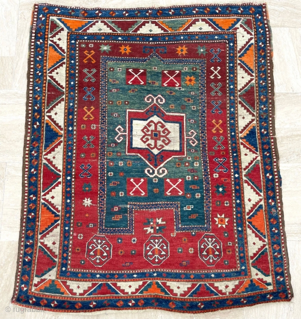 Late of the 19th Century Caucasian Fahrola Rug. Size 136x170. İn good condotion.  emreaydin10@icloud.com                  