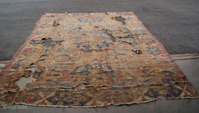 17 century Oushak fragment size 9x11.                           