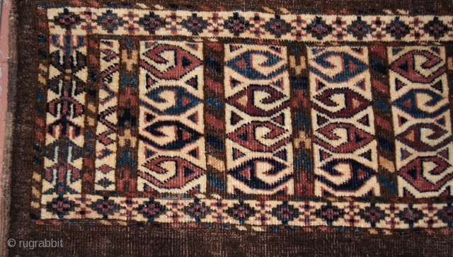 circa 1870 yomud mafrash good condition nice design.
size 15x36                        